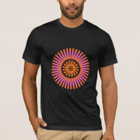 Oranje spiraal zonabstract geometrisch ontwerp
