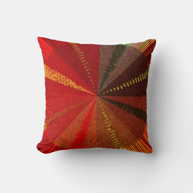 Oranje Spiral Vortex Kussen (Voorkant)