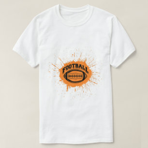 Oranje Splash American Football Kunst T-shirt