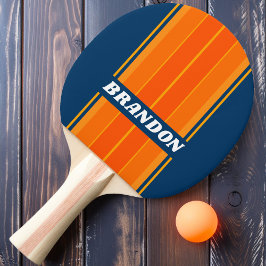 Oranje Splash Board Strepen met Naam Tafeltennisbatje