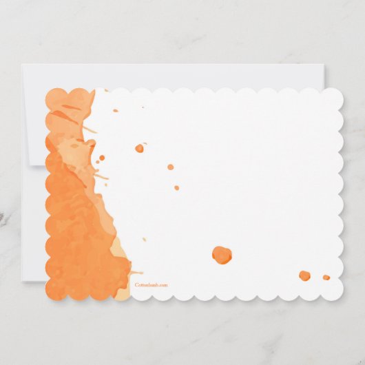 Oranje Splash Foto van Birthday Kaart (Achterkant)