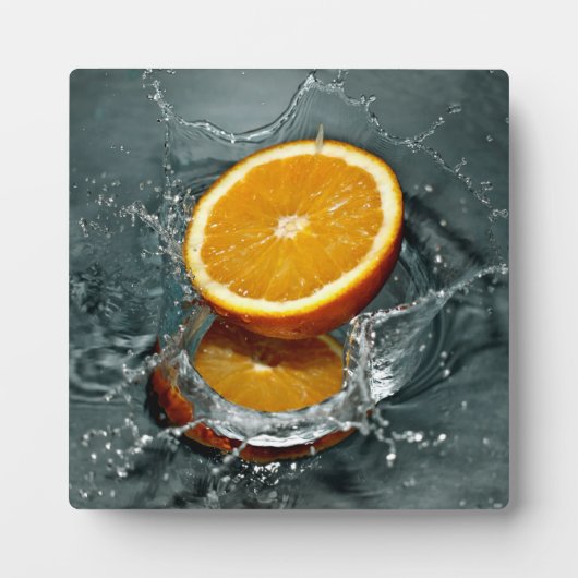 Oranje Splash plaque Fotoplaat (Voorkant)
