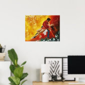 Oranje Splash Poster (Thuiskantoor)