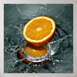 Oranje Splash-poster Poster