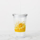 Oranje Splash & Sinaasappel Slice Acryl Tumbler Acryl Drinkbeker (Voorkant)
