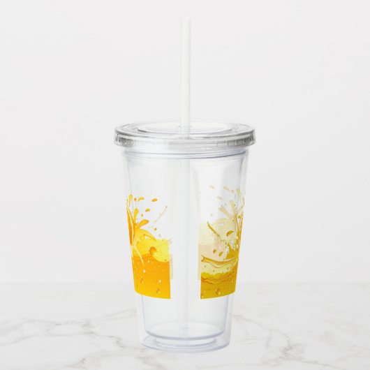 Oranje Splash & Sinaasappel Slice Acryl Tumbler Acryl Drinkbeker (Rechts)