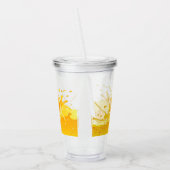 Oranje Splash & Sinaasappel Slice Acryl Tumbler Acryl Drinkbeker (Links)