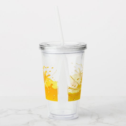 Oranje Splash & Sinaasappel Slice Acryl Tumbler Acryl Drinkbeker (Links)