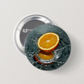 Oranje Splash-toets Ronde Button 5,7 Cm (Voorkant /achterkant)