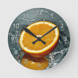 Oranje Splash-wandklok Ronde Klok