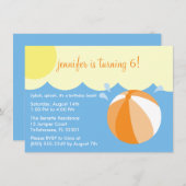 Oranje Splish Splash Birthday Pool Party Kaart (Voorkant / Achterkant)