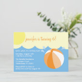 Oranje Splish Splash Birthday Pool Party Kaart (Staand voorkant)