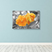 Oranje spons canvas afdruk (Insitu (Houten vloer))