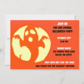 Oranje spookachtige Halloween spookachtige partij Kaart (Voorkant)