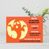 Oranje spookachtige Halloween spookachtige partij Kaart (Staand voorkant)