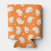 Oranje spookdoedelpatroon blikjeskoeler (Achterkant)