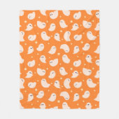 Oranje spookdoedelpatroon fleece deken (Voorkant)
