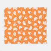 Oranje spookdoedelpatroon fleece deken (Voorkant (Horizontaal))