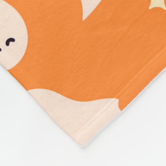 Oranje spookdoedelpatroon fleece deken (Hoek)