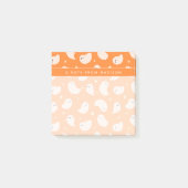 Oranje spookdoedelpatroon post-it® notes (Voorkant)