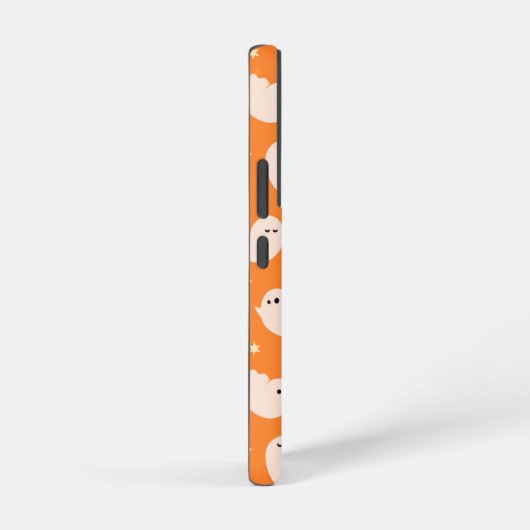 Oranje spookdoedelpatroon samsung galaxy hoesje (Rechterkant)