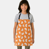 Oranje spookdoedelpatroon schort (Insitu)