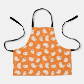 Oranje spookdoedelpatroon schort (Voorkant)