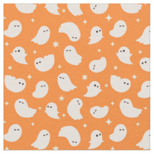 Oranje spookdoedelpatroon stof