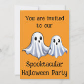 Oranje Spooktacular Halloween Ghost Party Kaart (Voorkant)