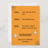 Oranje Spooktacular Halloween Ghost Party Kaart (Achterkant)