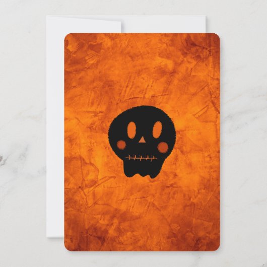 Oranje Spooky Halloween Party Invitation Kaart (Achterkant)