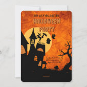 Oranje Spooky Halloween Party Invitation Kaart (Voorkant)
