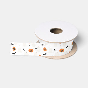 Oranje Spooky Halloween Satijnen Lint