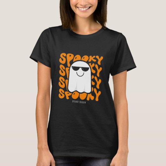 Oranje Spooky Halloween T-shirt (Voorkant)