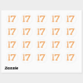 Oranje sport jerzee nummer 17.png ronde sticker (Vel)