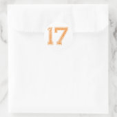 Oranje sport jerzee nummer 17.png ronde sticker (Tas)
