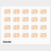 Oranje sport jerzee nummer 23.png ronde sticker (Vel)