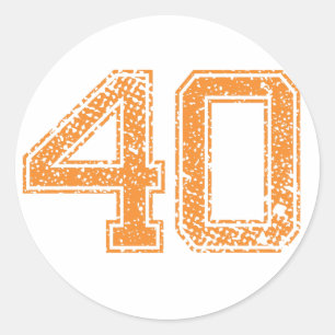 Oranje sport jerzee nummer 40.png ronde sticker