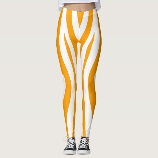 Oranje sport leggings (Voorkant)