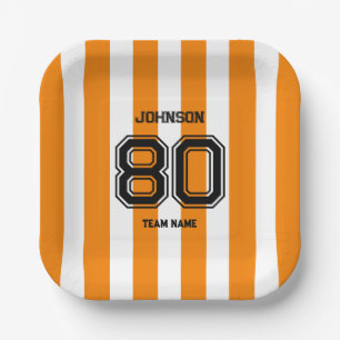 Oranje Sport Team Aangepaste Naam Nummer Team Game Papieren Bordje