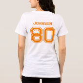 Oranje Sport Team Aangepaste naam, nummer, teamnaa Tri-Blend Shirt (Achterkant)