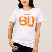 Oranje Sport Team Aangepaste naam, nummer, teamnaa Tri-Blend Shirt (Voorkant)