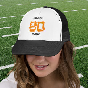 Oranje Sport Team Aangepaste Naam Speler Nummer Te Trucker Pet