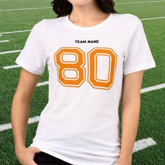 Oranje Sport Team Aangepaste naam, spelersnummer,  Tri-Blend Shirt