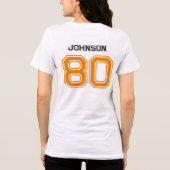 Oranje Sport Team Aangepaste naam, spelersnummer,  Tri-Blend Shirt (Achterkant)