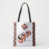 Oranje sport Volleyball Star | DIY-tekst Tote Bag (Voorkant)