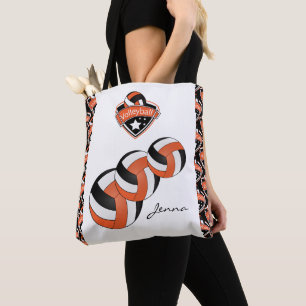 Oranje sport Volleyball Star   DIY-tekst Tote Bag