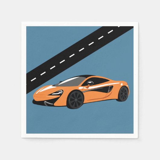 Oranje sportauto servet (Voorkant)