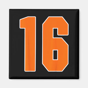 Oranje Sporten Nummer 16 Jersey Uniform Speler Fan Magneet