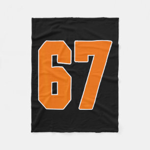 Oranje Sporten Nummer 67 Shirt Uniform Speler Fan Fleece Deken